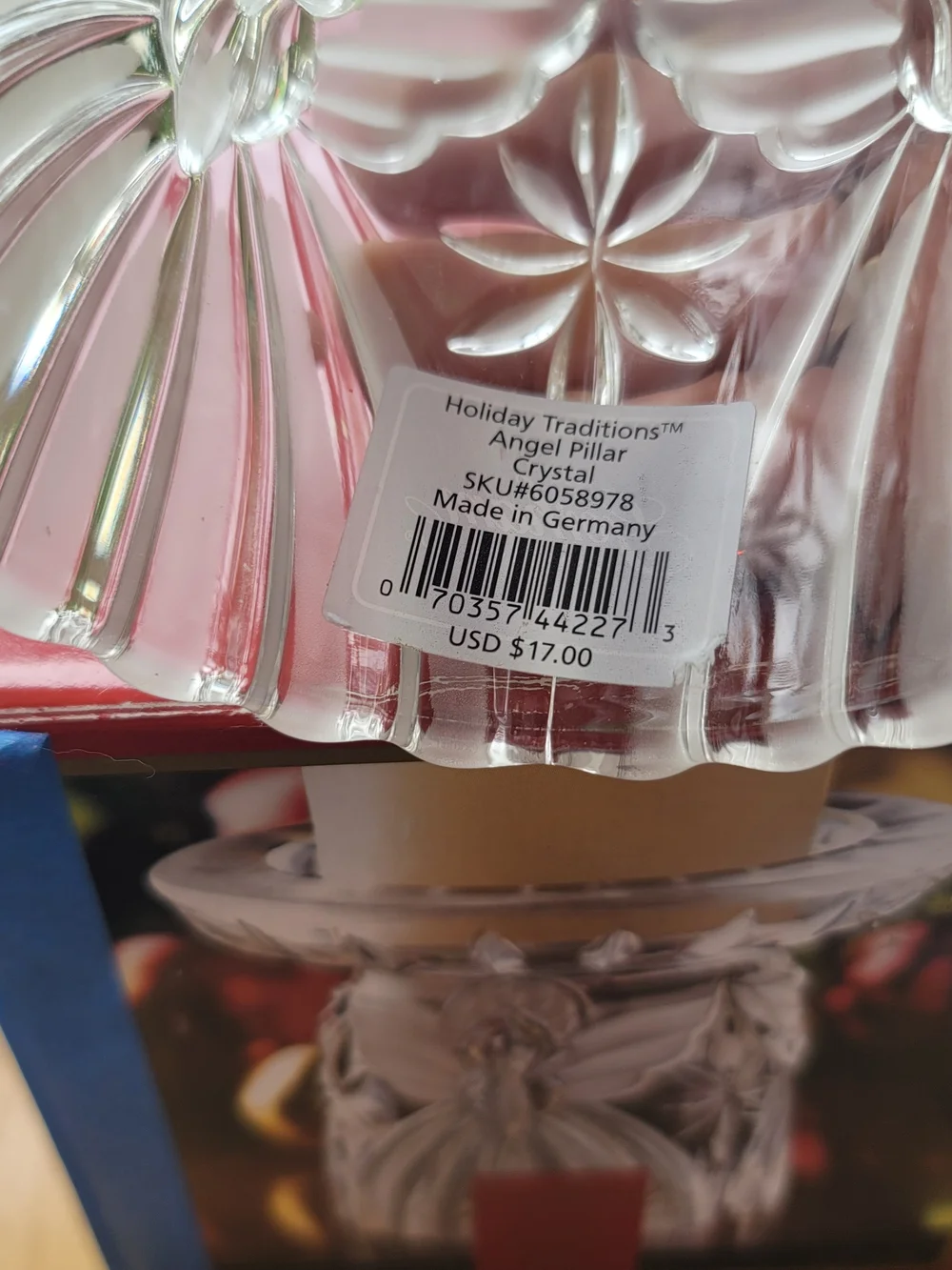 New Gorham Clear Cut Crystal Candle Holder With Box